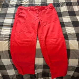 Loft ankle pants, bright red, size 6